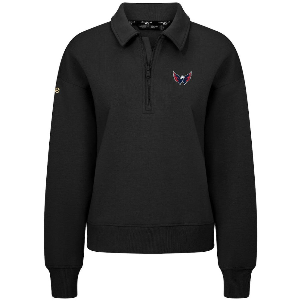 Washington Capitals Levelwear Women's Canmore Quarter-Zip Pullover - Black - NHL