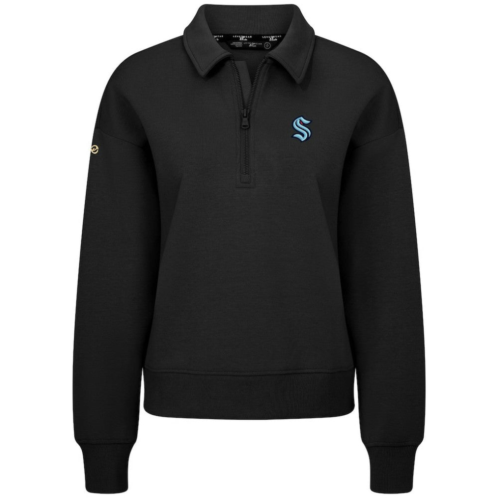 Seattle Kraken Levelwear Women's Canmore Quarter-Zip Pullover - Black - NHL