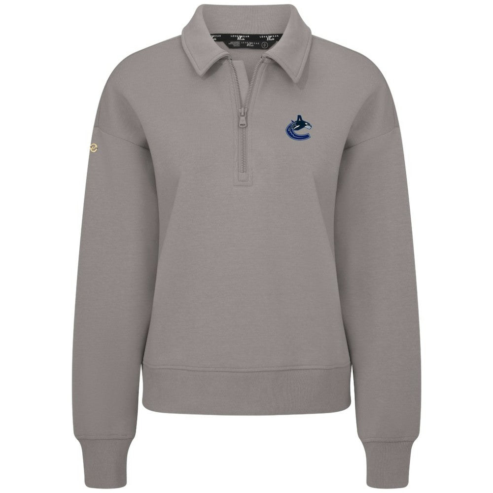 Vancouver Canucks Levelwear Women's Canmore Quarter-Zip Pullover - Gray - NHL