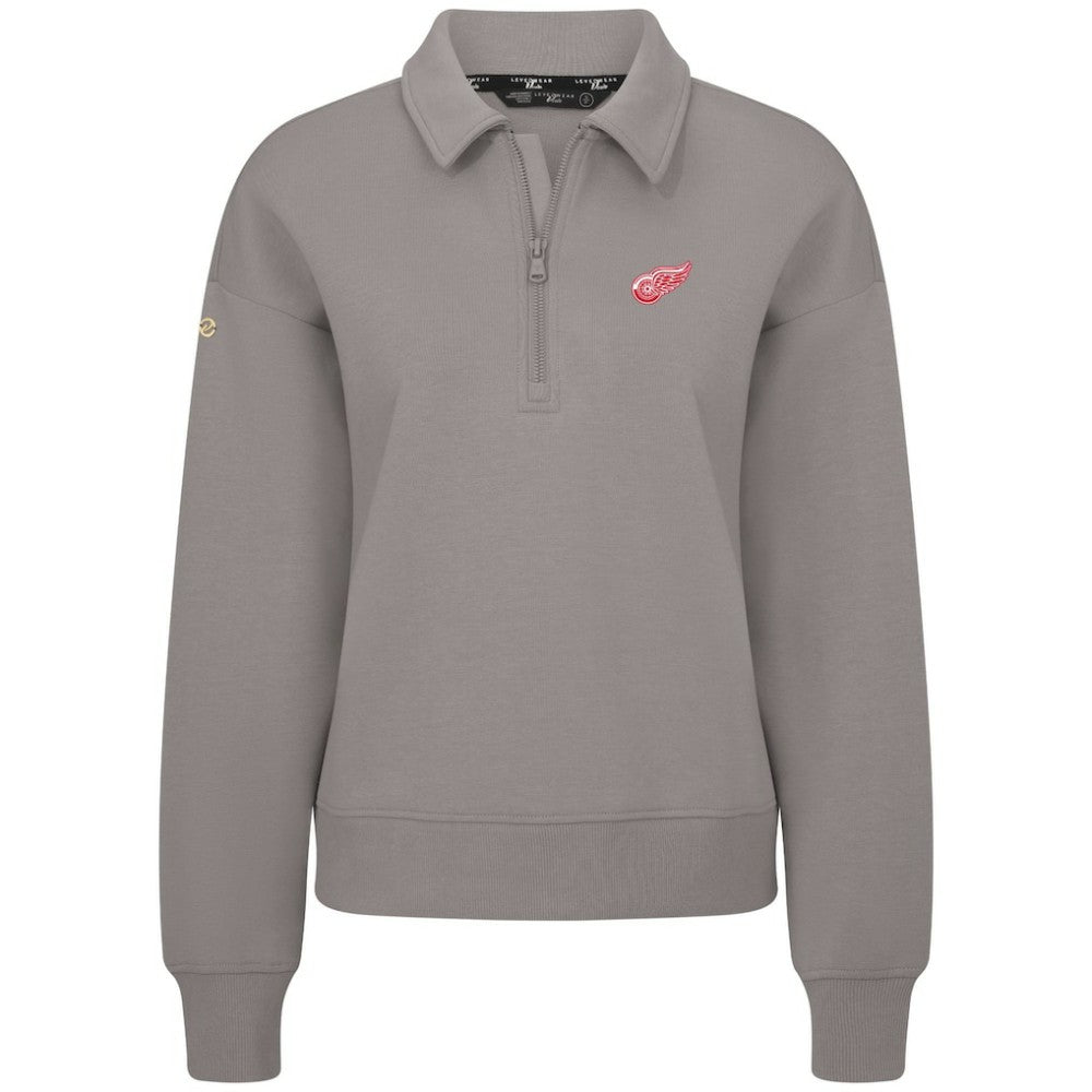 Detroit Red Wings Levelwear Women's Canmore Quarter-Zip Pullover - Gray - NHL