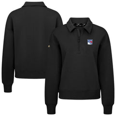 New York Rangers Levelwear Women's Canmore Quarter-Zip Pullover - Black - NHL