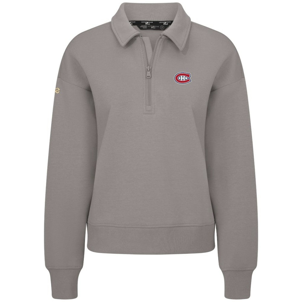 Montreal Canadiens Levelwear Women's Canmore Quarter-Zip Pullover - Gray - NHL