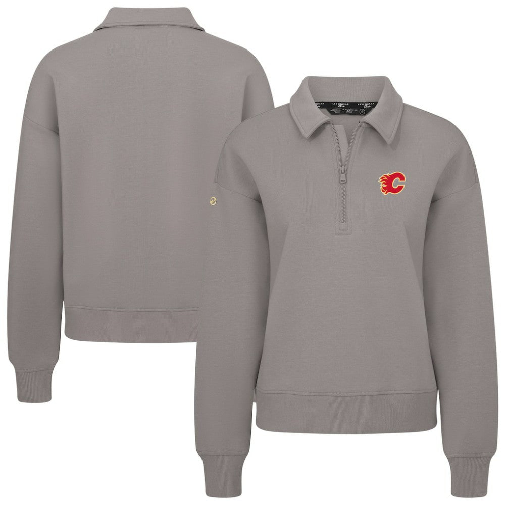 Calgary Flames Levelwear Women's Canmore Quarter-Zip Pullover - Gray - NHL