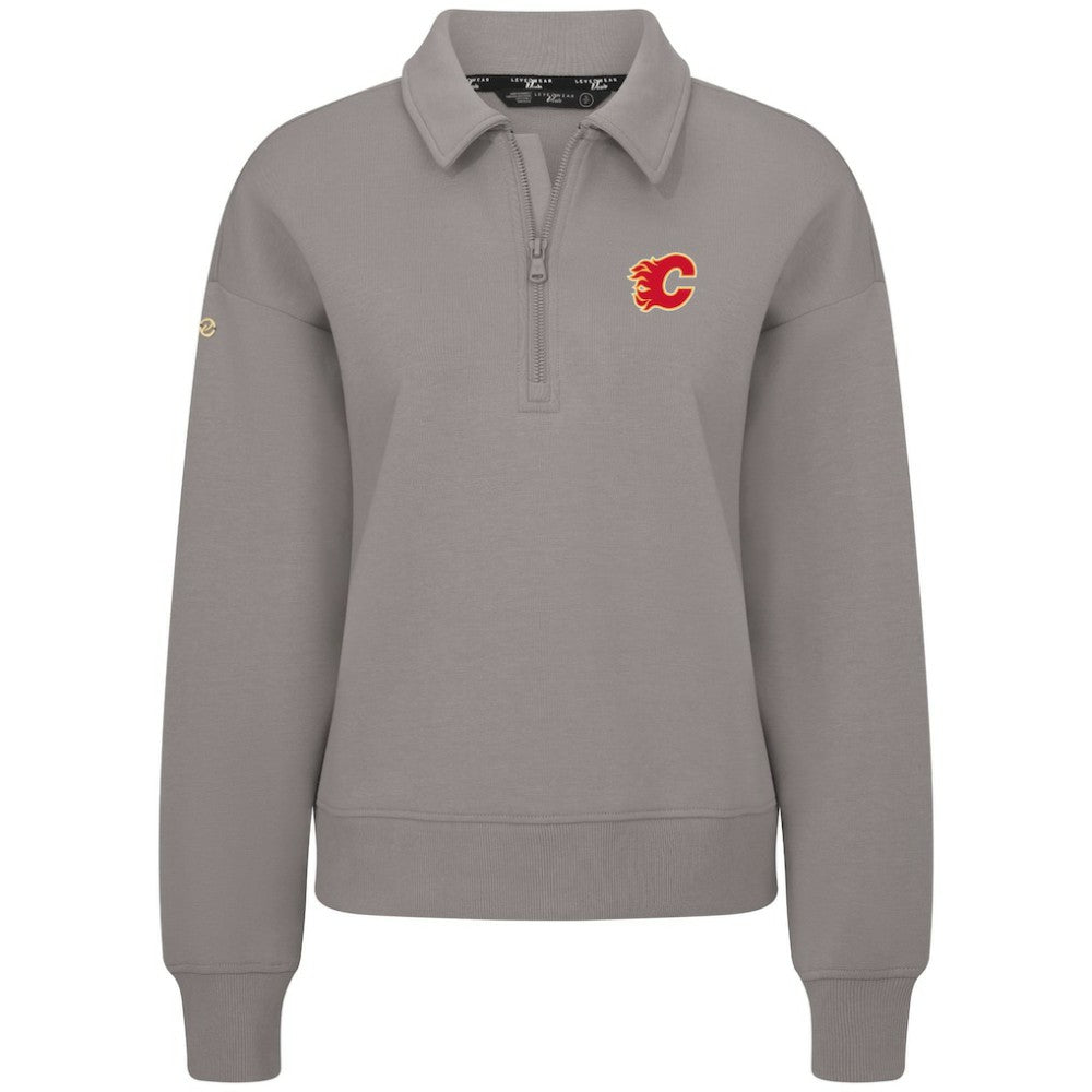 Calgary Flames Levelwear Women's Canmore Quarter-Zip Pullover - Gray - NHL
