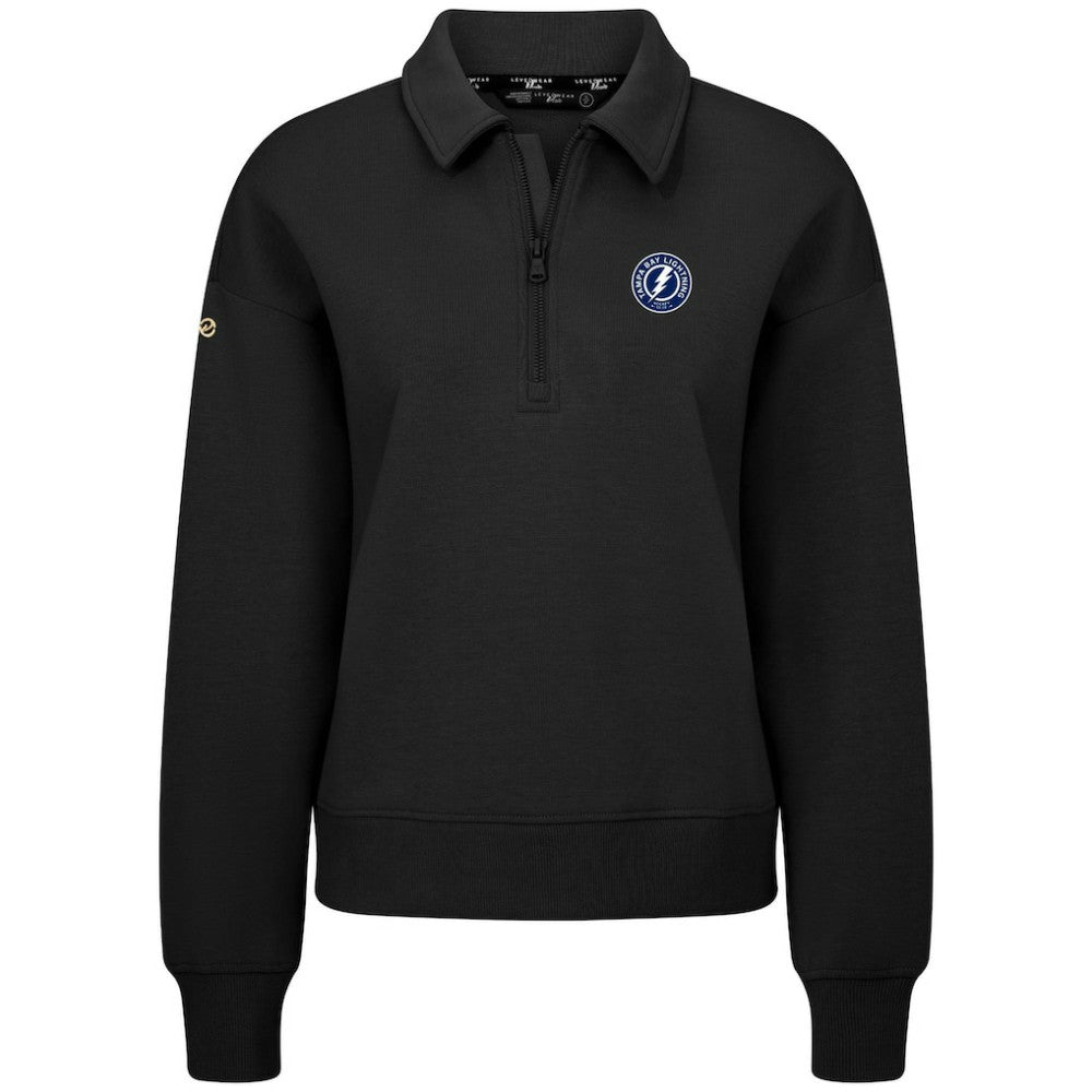 Tampa Bay Lightning Levelwear Women's Canmore Quarter-Zip Pullover - Black - NHL