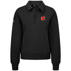 Calgary Flames Levelwear Women's Canmore Quarter-Zip Pullover - Black - NHL