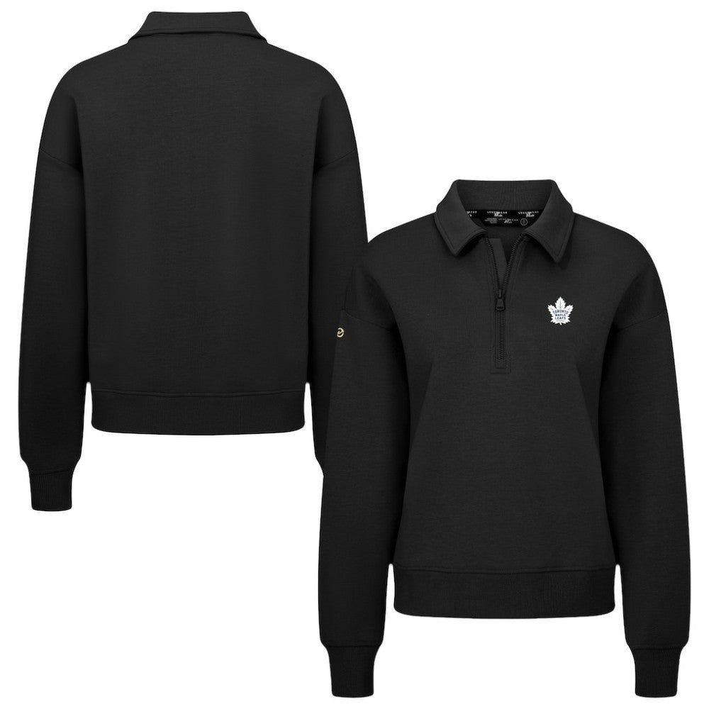 Toronto Maple Leafs Levelwear Women's Canmore Quarter-Zip Pullover - Black - NHL