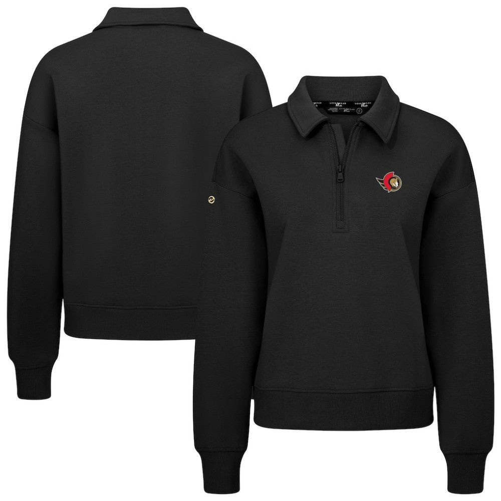 Ottawa Senators Levelwear Women's Canmore Quarter-Zip Pullover - Black - NHL