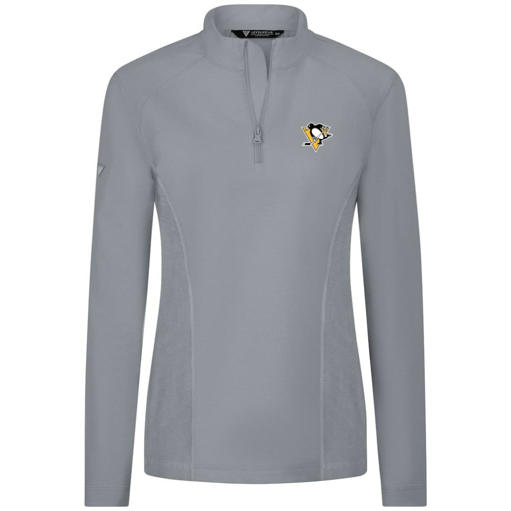 Pittsburgh Penguins Levelwear Women's Upright Quarter-Zip Pullover - Gray - NHL