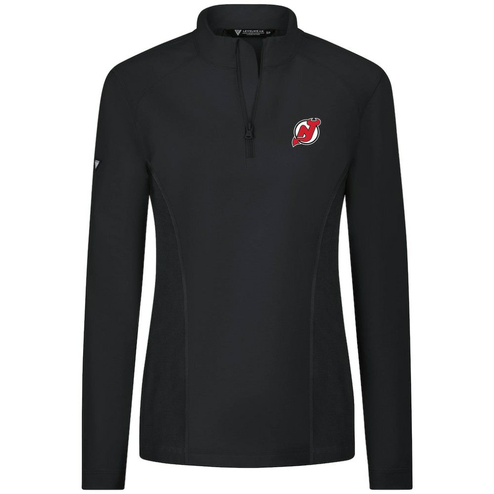 New Jersey Devils Levelwear Women's Upright Quarter-Zip Pullover - Black - NHL