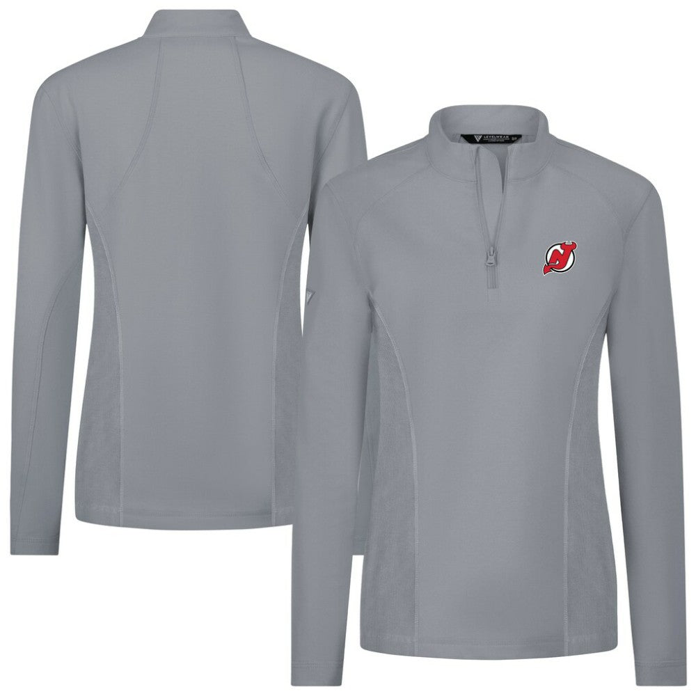 New Jersey Devils Levelwear Women's Upright Quarter-Zip Pullover - Gray - NHL