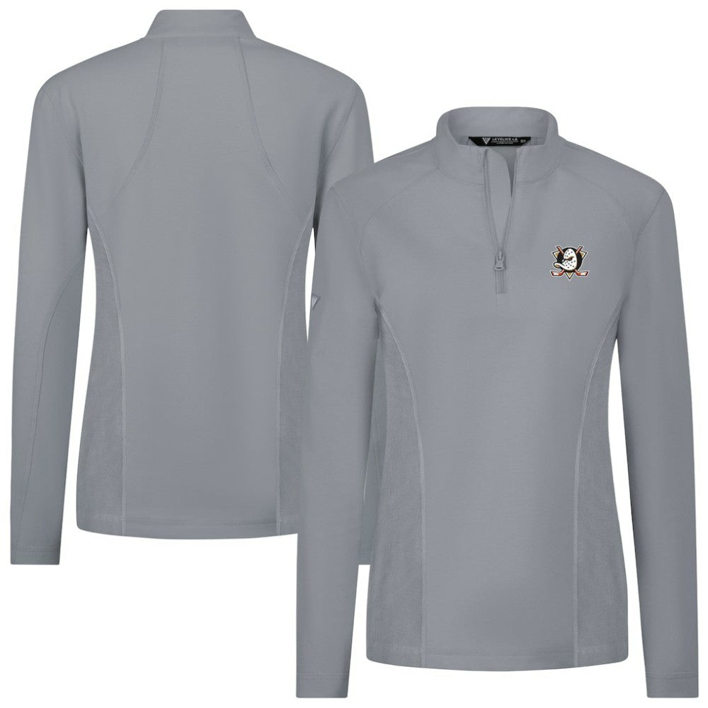 Anaheim Ducks Levelwear Women's Upright Quarter-Zip Pullover - Gray - NHL