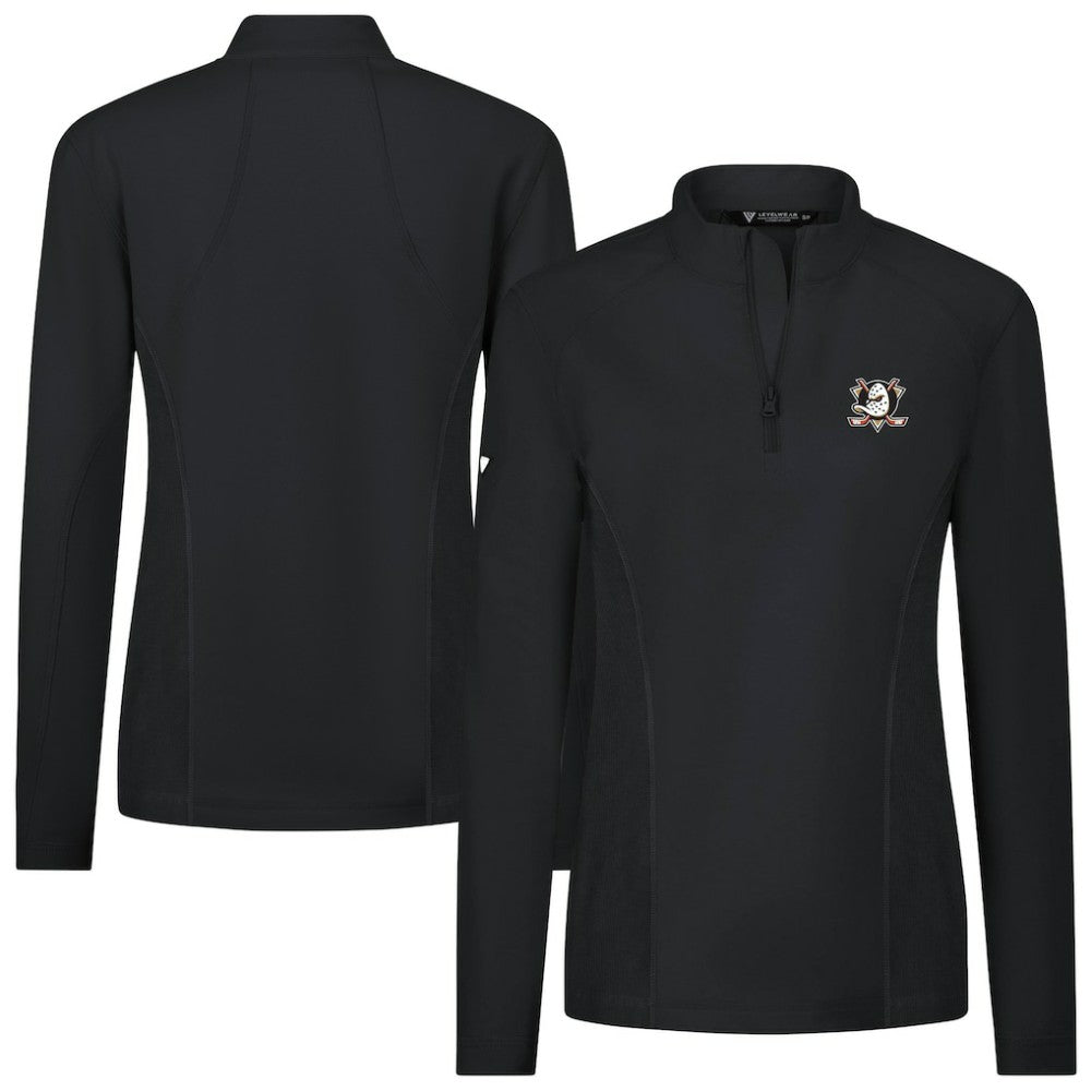 Anaheim Ducks Levelwear Women's Upright Quarter-Zip Pullover - Black - NHL