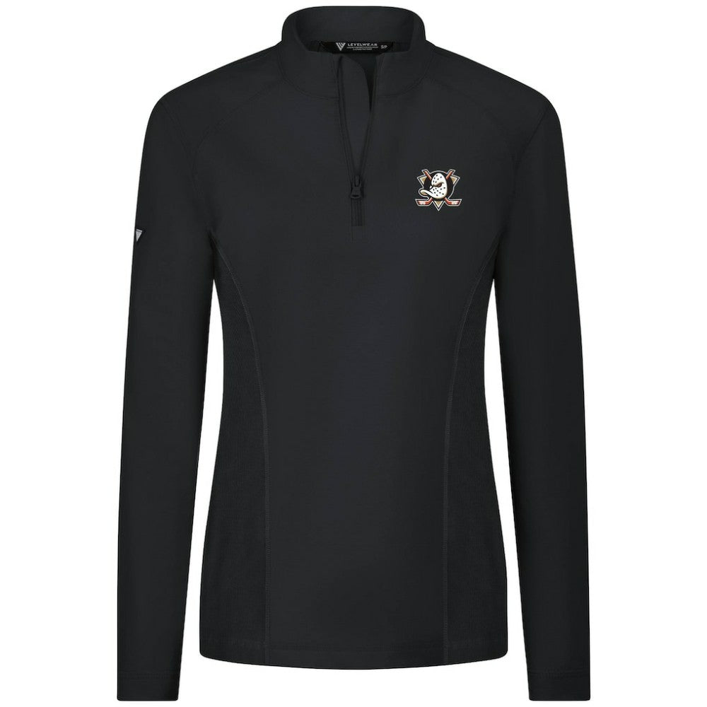 Anaheim Ducks Levelwear Women's Upright Quarter-Zip Pullover - Black - NHL