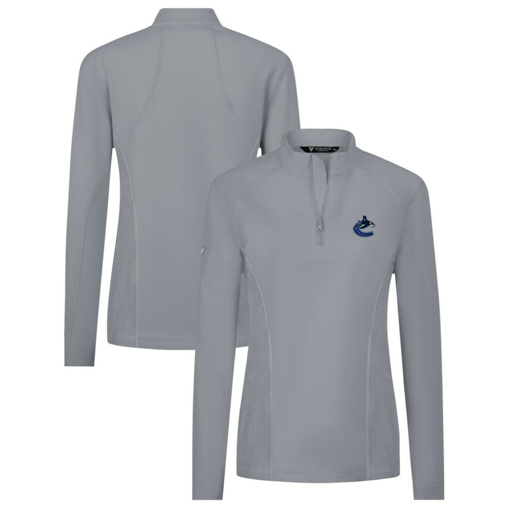 Vancouver Canucks Levelwear Women's Upright Quarter-Zip Pullover - Gray - NHL
