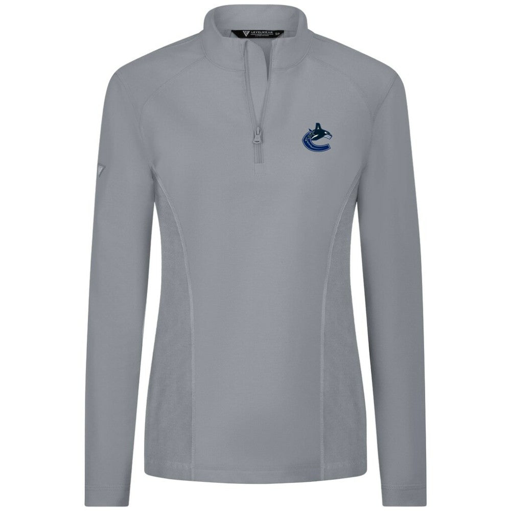 Vancouver Canucks Levelwear Women's Upright Quarter-Zip Pullover - Gray - NHL