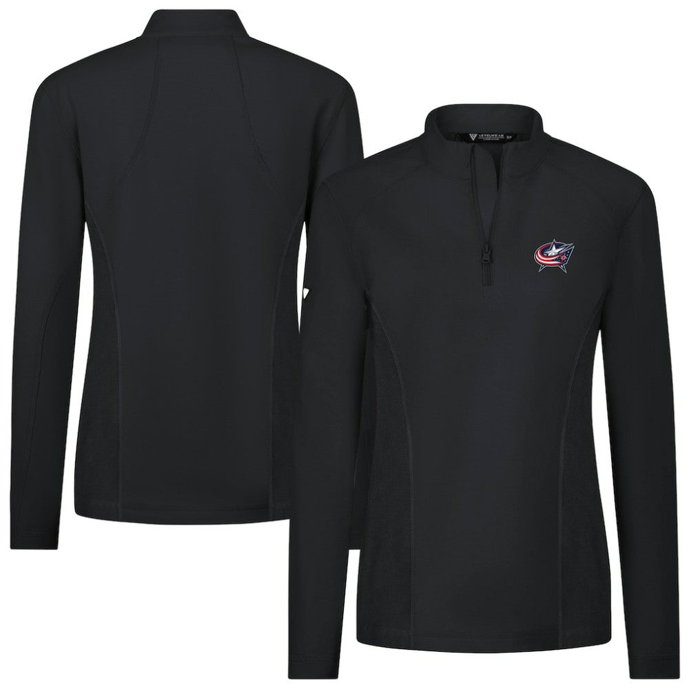 Columbus Blue Jackets Levelwear Women's Upright Quarter-Zip Pullover - Black - NHL