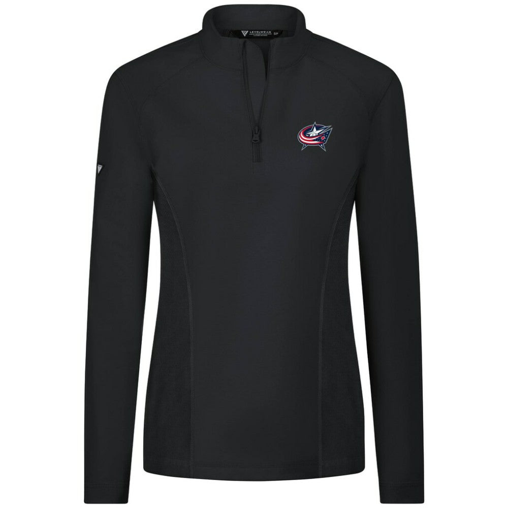 Columbus Blue Jackets Levelwear Women's Upright Quarter-Zip Pullover - Black - NHL
