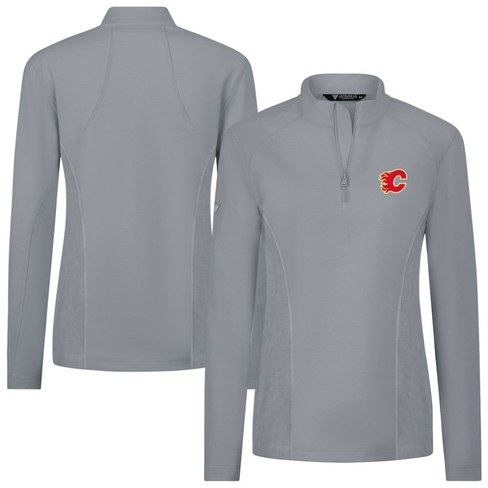 Calgary Flames Levelwear Women's Upright Quarter-Zip Pullover - Gray - NHL