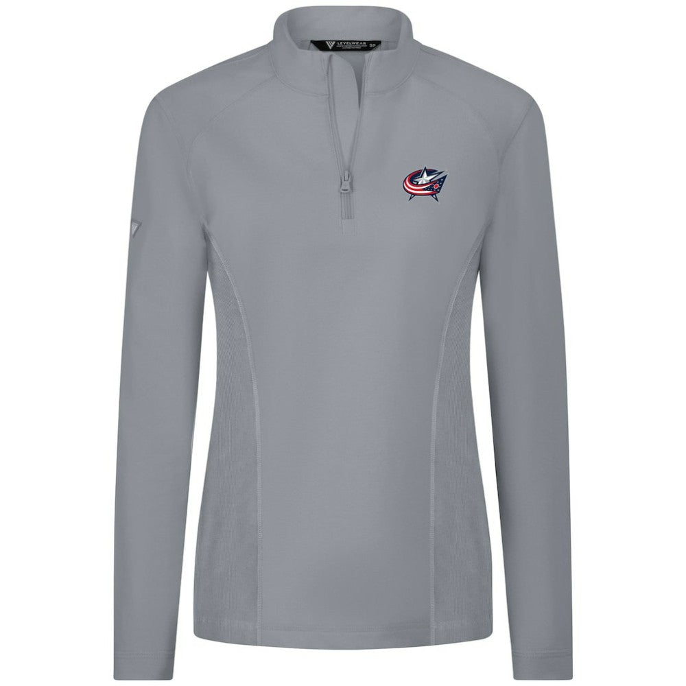 Columbus Blue Jackets Levelwear Women's Upright Quarter-Zip Pullover - Gray - NHL