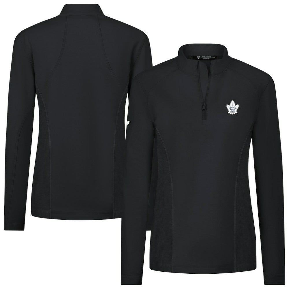 Toronto Maple Leafs Levelwear Women's Upright Quarter-Zip Pullover - Black - NHL