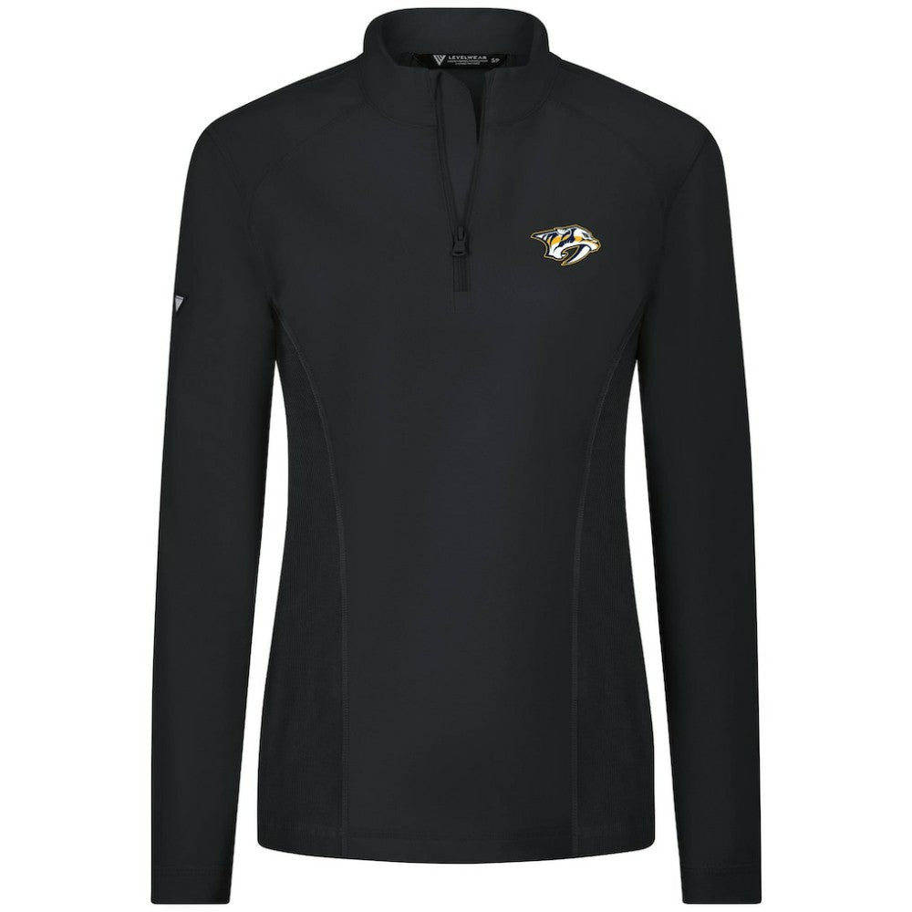 Nashville Predators Levelwear Women's Upright Quarter-Zip Pullover - Black - NHL