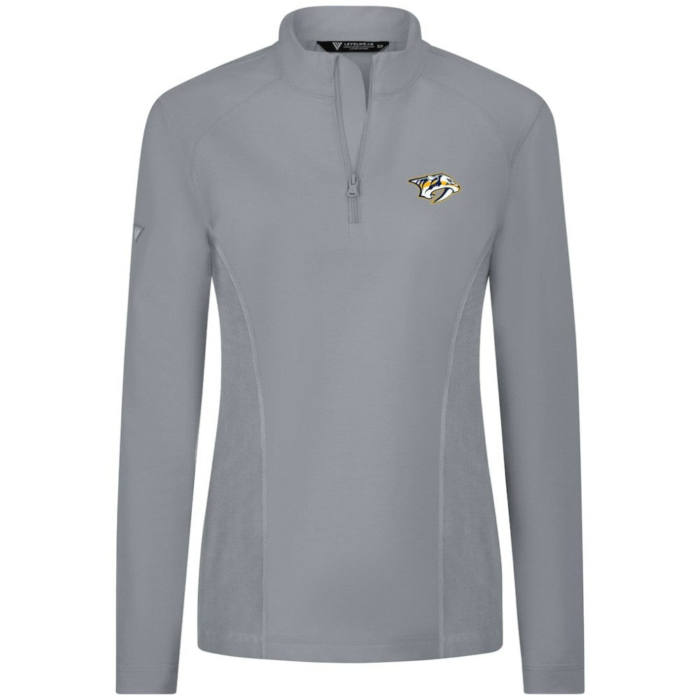 Nashville Predators Levelwear Women's Upright Quarter-Zip Pullover - Gray - NHL