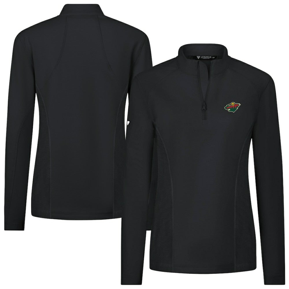 Minnesota Wild Levelwear Women's Upright Quarter-Zip Pullover - Black - NHL