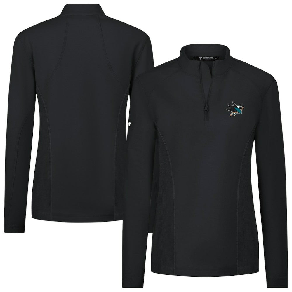San Jose Sharks Levelwear Women's Upright Quarter-Zip Pullover - Black - NHL