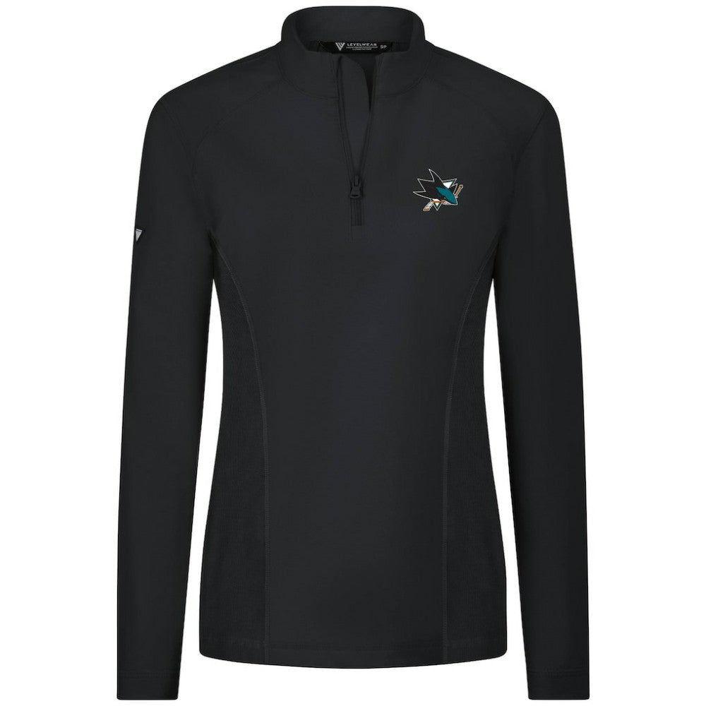 San Jose Sharks Levelwear Women's Upright Quarter-Zip Pullover - Black - NHL
