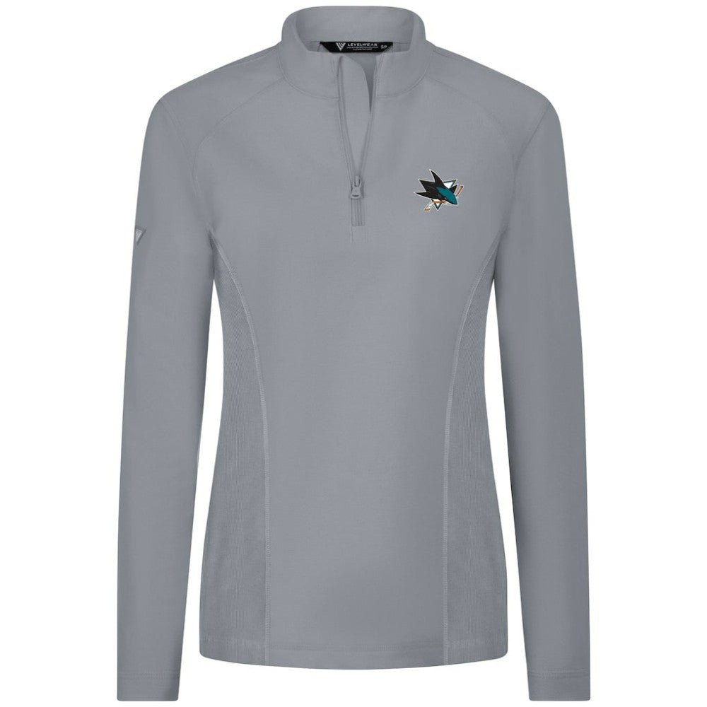 San Jose Sharks Levelwear Women's Upright Quarter-Zip Pullover - Gray - NHL