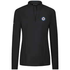 Winnipeg Jets Levelwear Women's Upright Quarter-Zip Pullover - Black - NHL