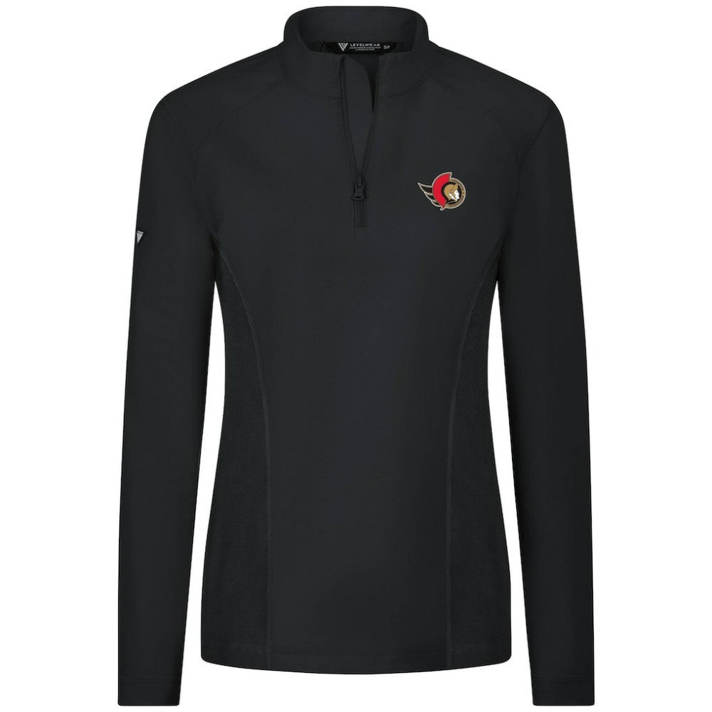 Ottawa Senators Levelwear Women's Upright Quarter-Zip Pullover - Black - NHL