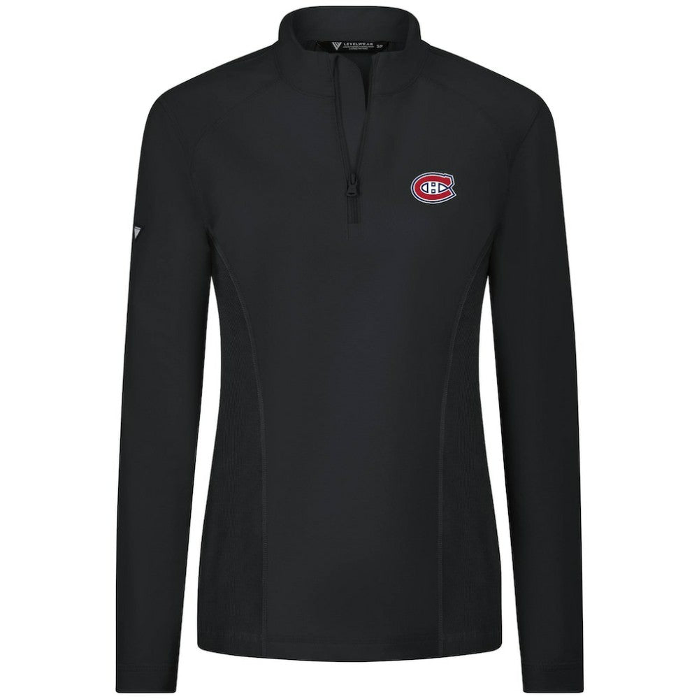 Montreal Canadiens Levelwear Women's Upright Quarter-Zip Pullover - Black - NHL