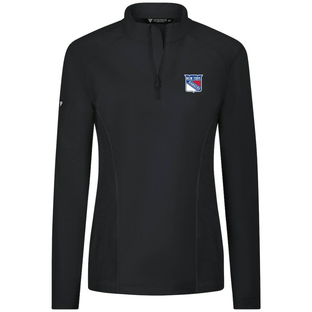New York Rangers Levelwear Women's Upright Quarter-Zip Pullover - Black - NHL