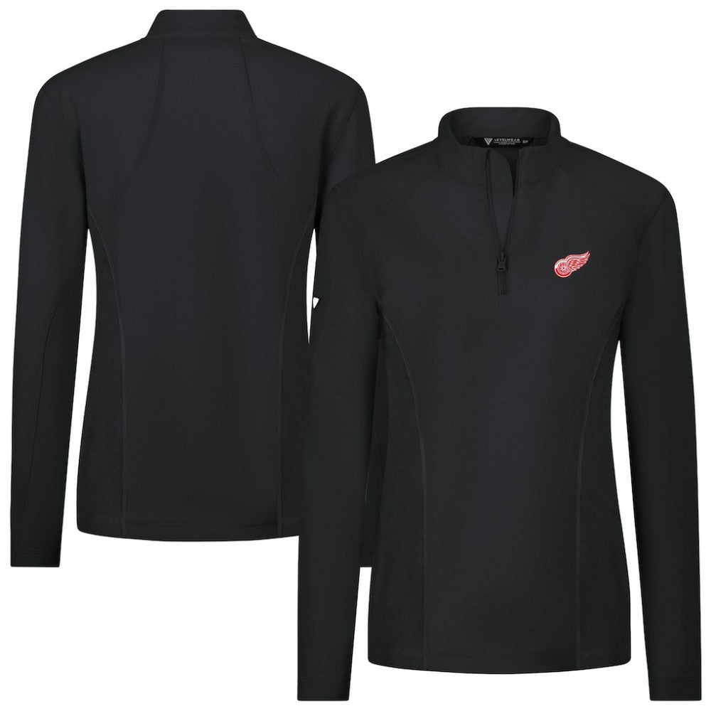 Detroit Red Wings Levelwear Women's Upright Quarter-Zip Pullover - Black - NHL