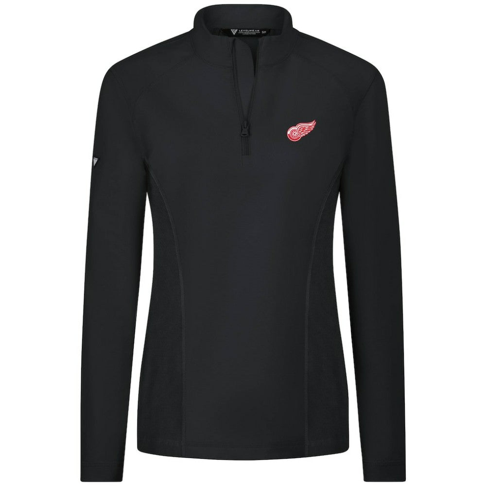 Detroit Red Wings Levelwear Women's Upright Quarter-Zip Pullover - Black - NHL