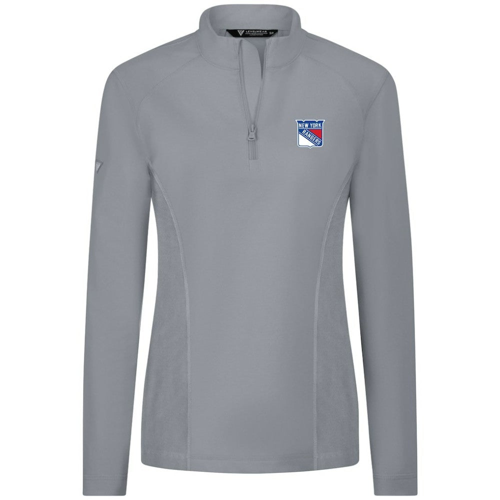 New York Rangers Levelwear Women's Upright Quarter-Zip Pullover - Gray - NHL