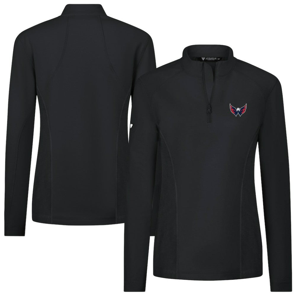 Washington Capitals Levelwear Women's Upright Quarter-Zip Pullover - Black - NHL