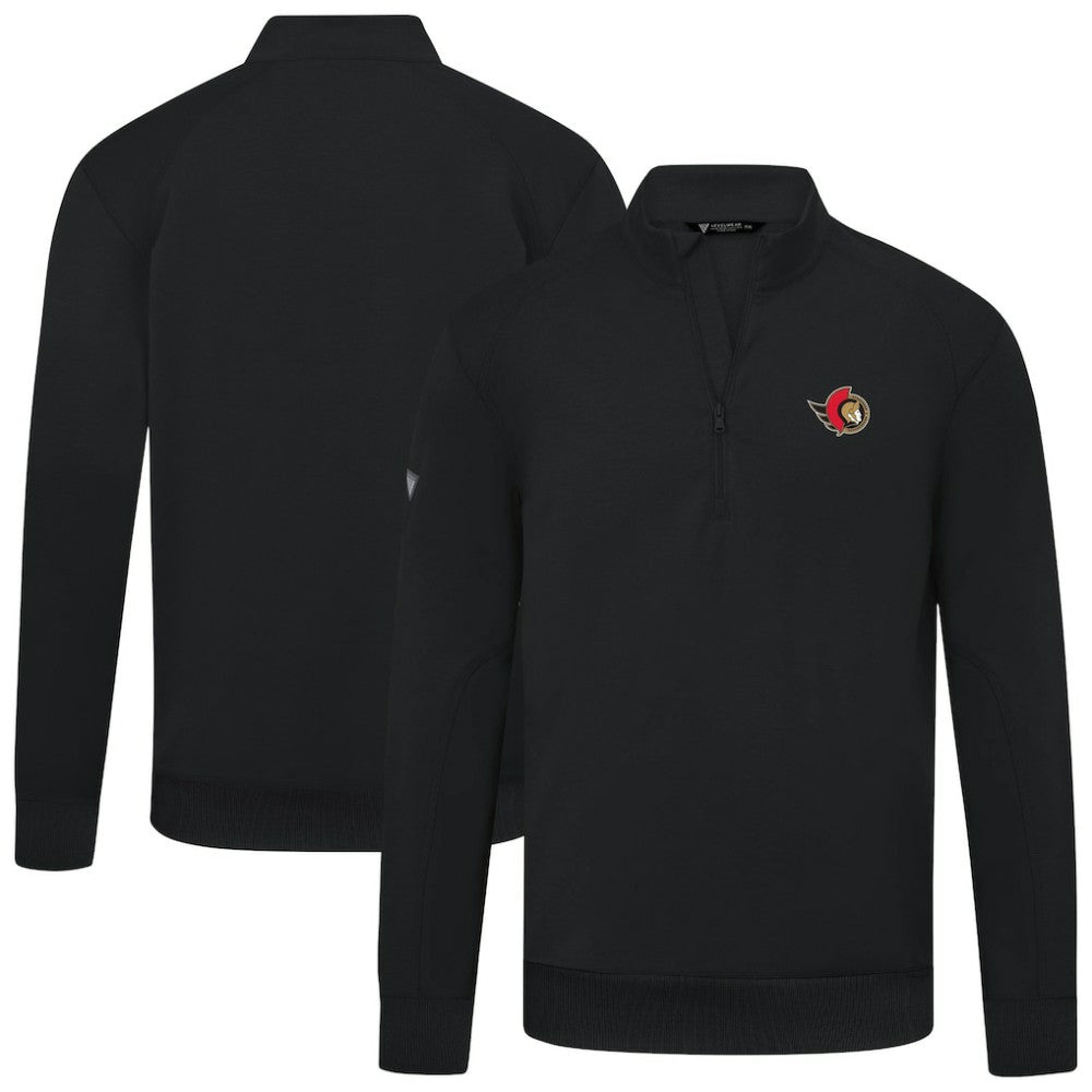 Ottawa Senators Levelwear Upright Tri-Blend Quarter-Zip Pullover - Black - NHL