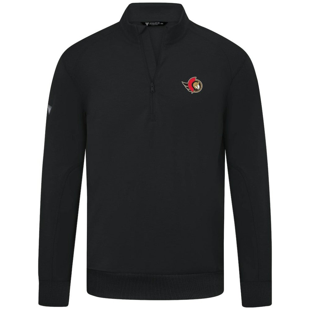 Ottawa Senators Levelwear Upright Tri-Blend Quarter-Zip Pullover - Black - NHL