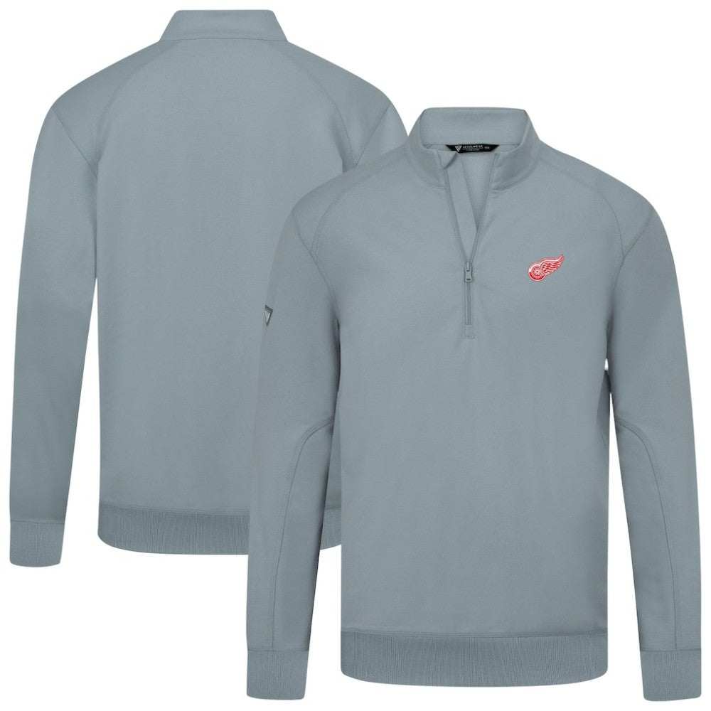 Detroit Red Wings Levelwear Upright Tri-Blend Quarter-Zip Pullover - Gray - NHL