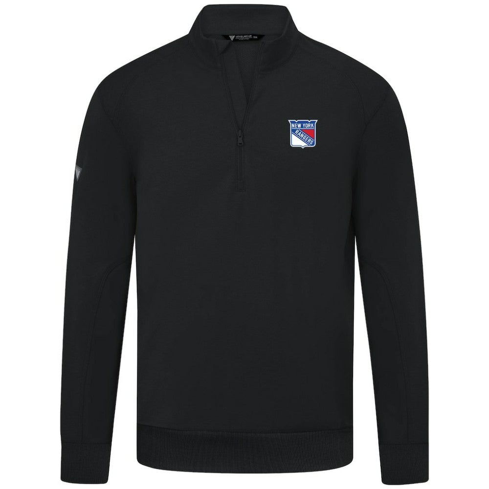 New York Rangers Levelwear Upright Tri-Blend Quarter-Zip Pullover - Black - NHL