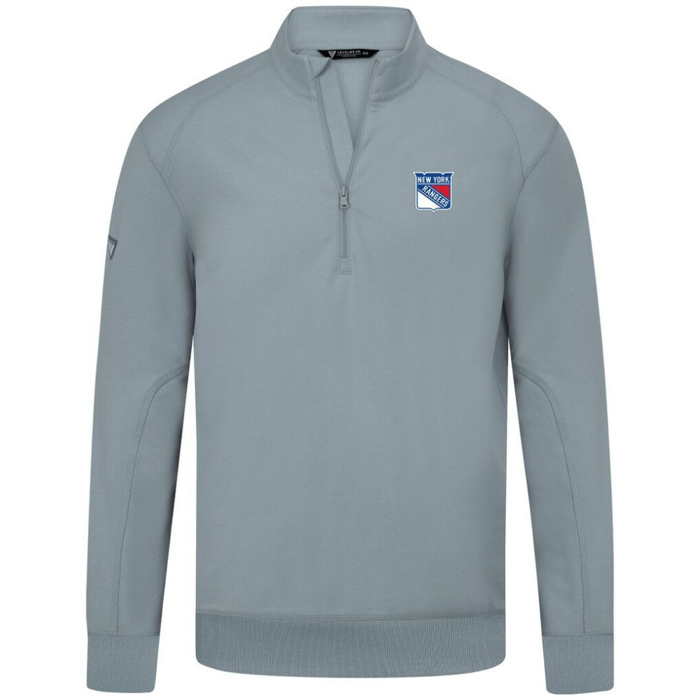 New York Rangers Levelwear Upright Tri-Blend Quarter-Zip Pullover - Gray - NHL