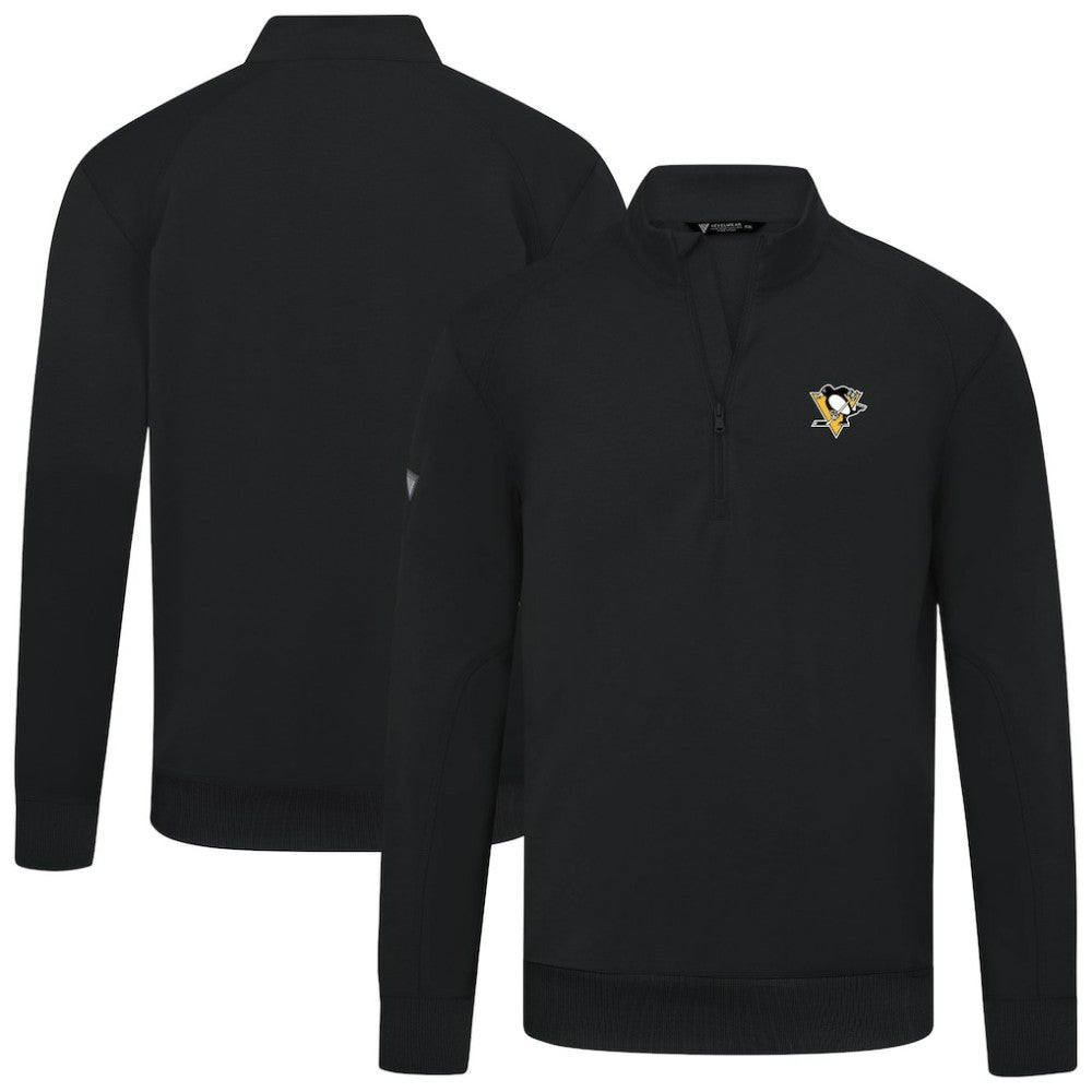 Pittsburgh Penguins Levelwear Upright Tri-Blend Quarter-Zip Pullover - Black - NHL