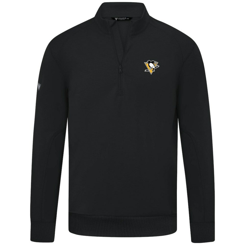 Pittsburgh Penguins Levelwear Upright Tri-Blend Quarter-Zip Pullover - Black - NHL