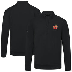 Calgary Flames Levelwear Upright Tri-Blend Quarter-Zip Pullover - Black - NHL