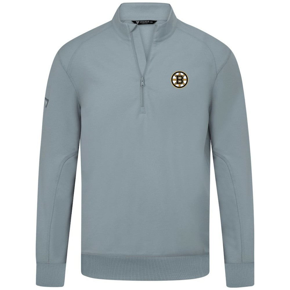 Boston Bruins Levelwear Upright Tri-Blend Quarter-Zip Pullover - Gray - NHL
