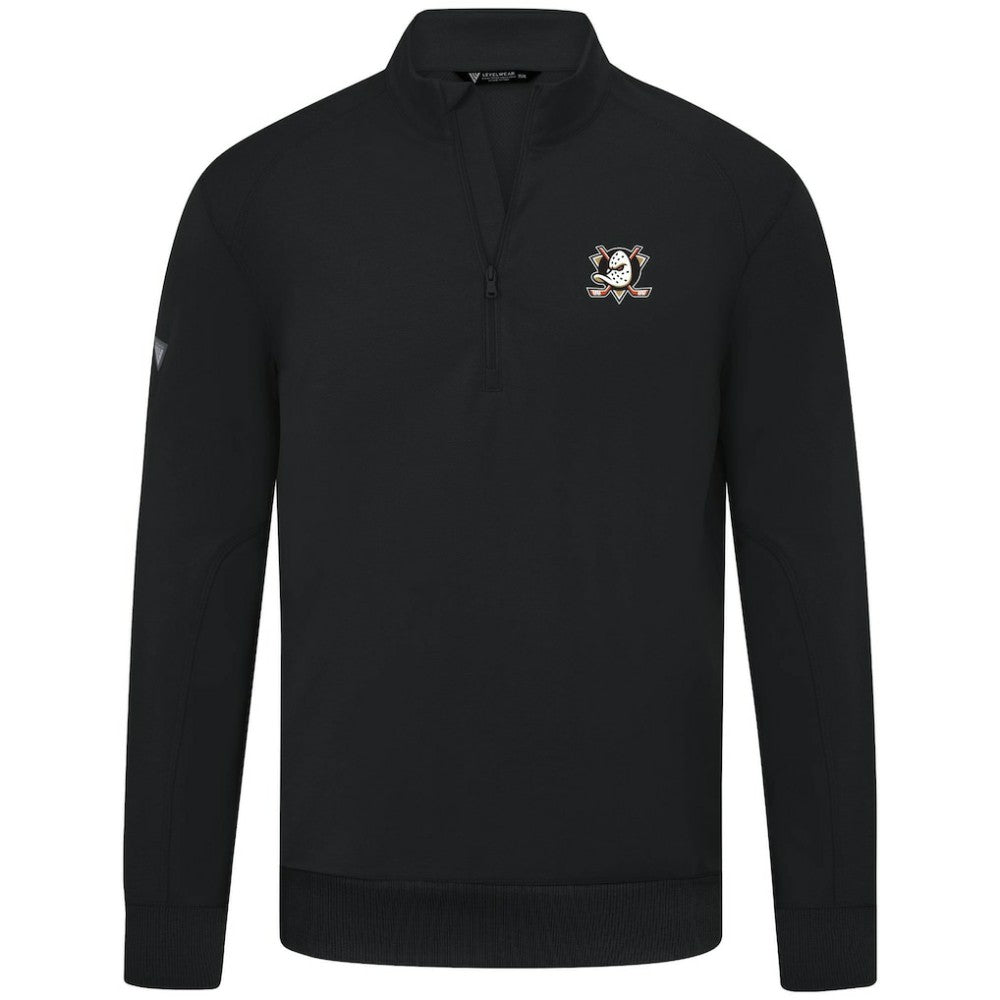 Anaheim Ducks Levelwear Upright Tri-Blend Quarter-Zip Pullover - Black - NHL