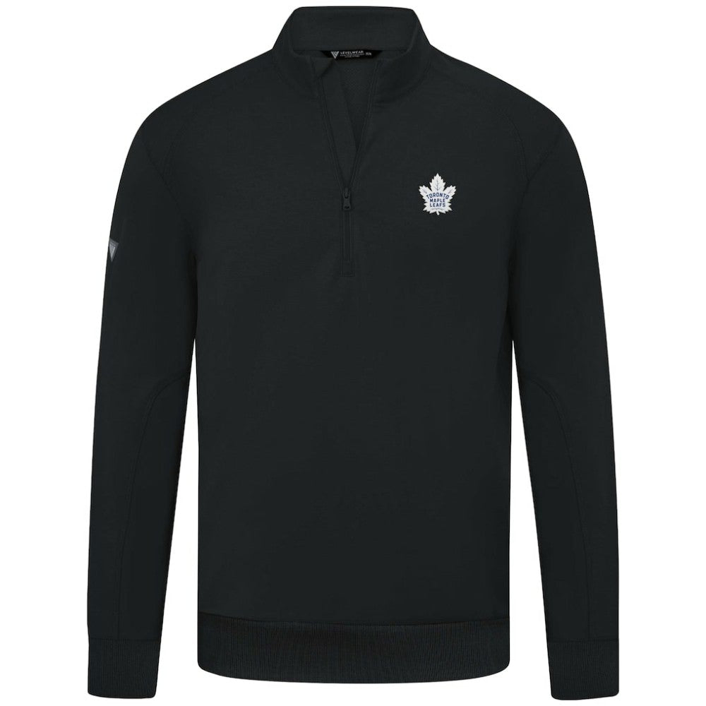 Toronto Maple Leafs Levelwear Upright Tri-Blend Quarter-Zip Pullover - Black - NHL